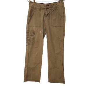 Horny Toad‎ Pants Olive Green Cargo Distressed Size 6 Cotton Outdoor